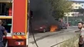 Gebze’de park halindeki iki araç yandı
