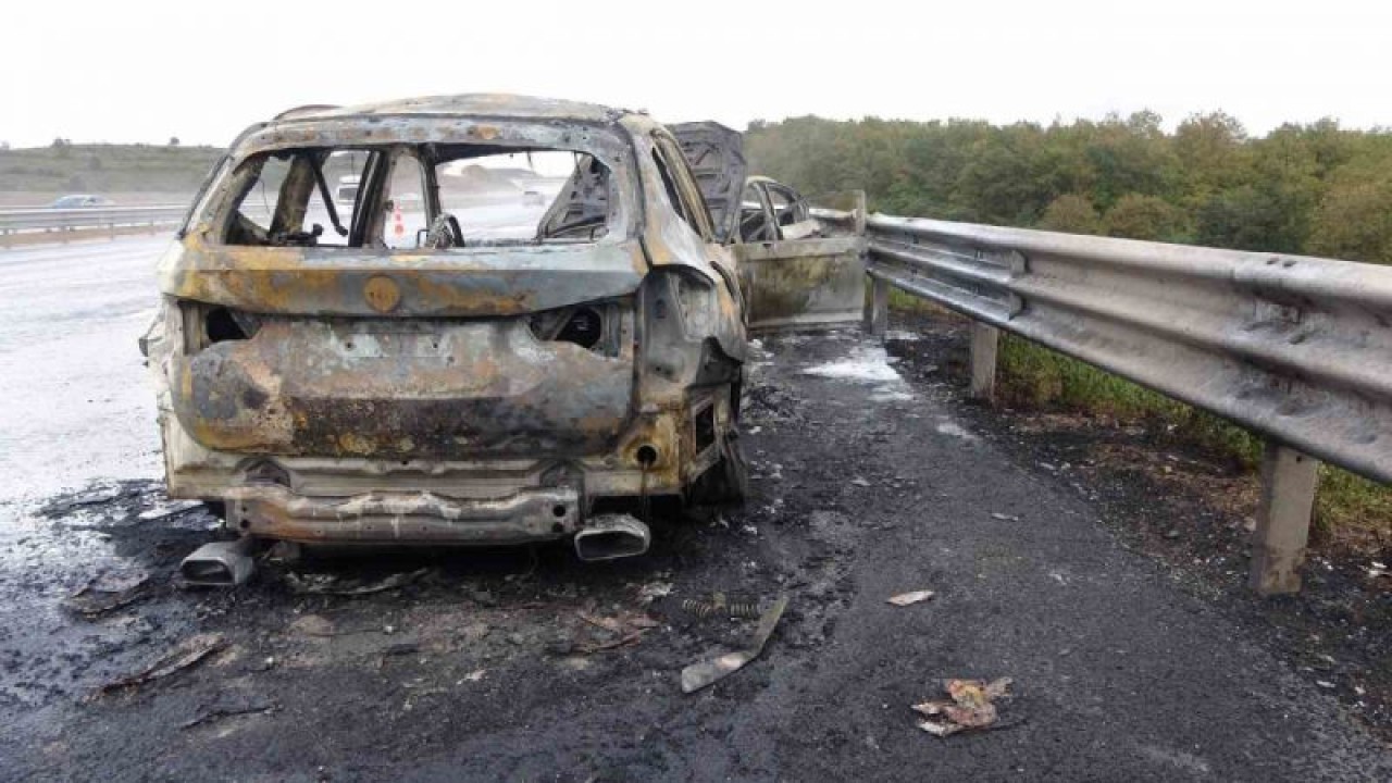 Kuzey Marmara Otoyolu’nda iki otomobil alev topuna döndü: 4 yaralı 2