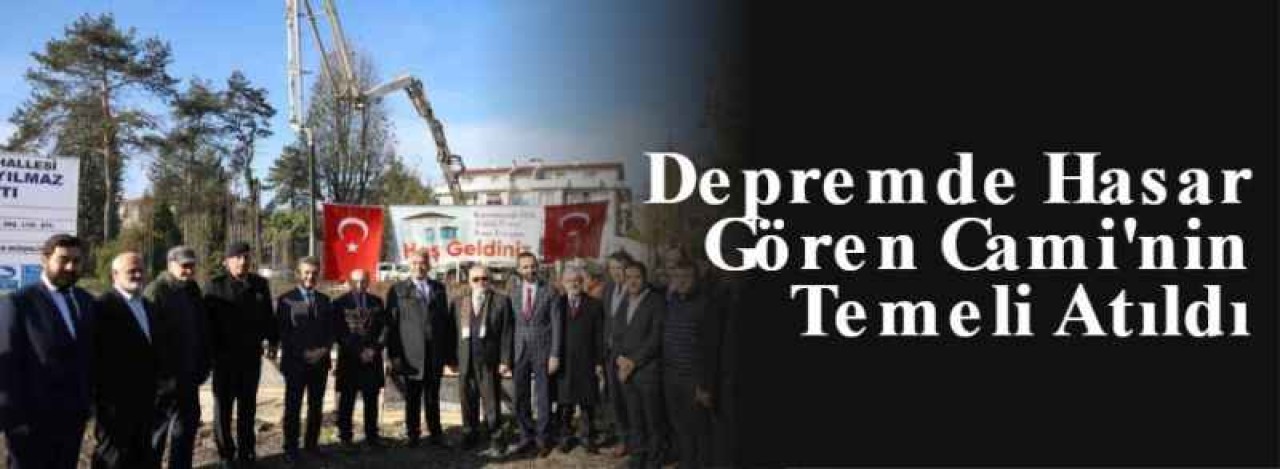 Depremde Hasar Gören Cami'nin Temeli Atıldı 4