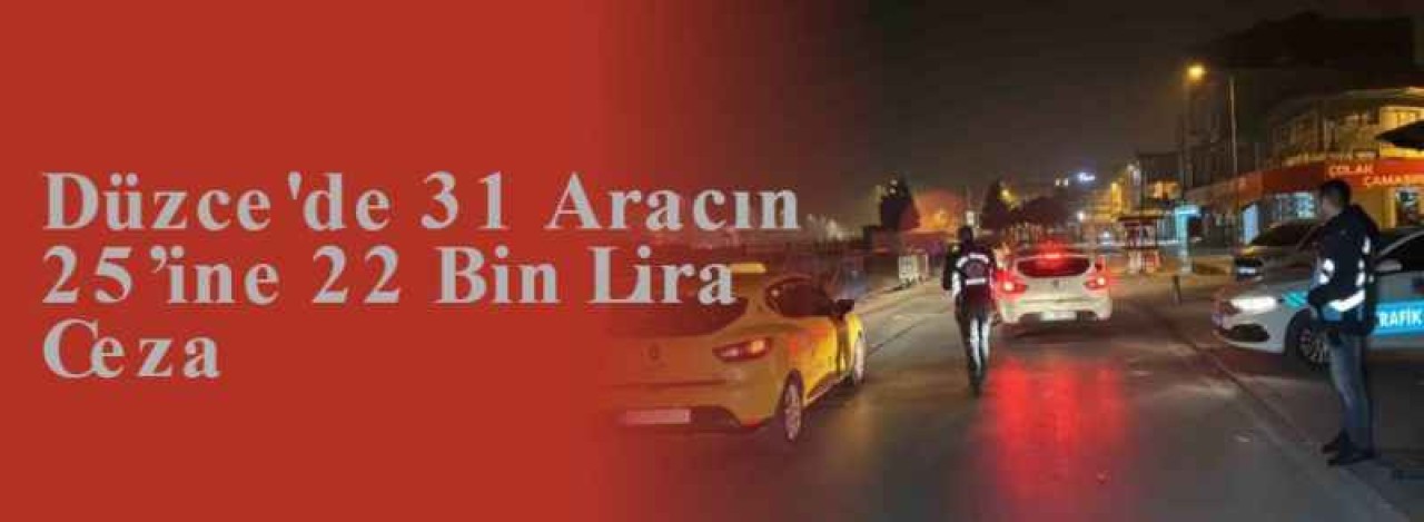 Düzce'de 31 Aracın 25’ine 22 Bin Lira Ceza 7