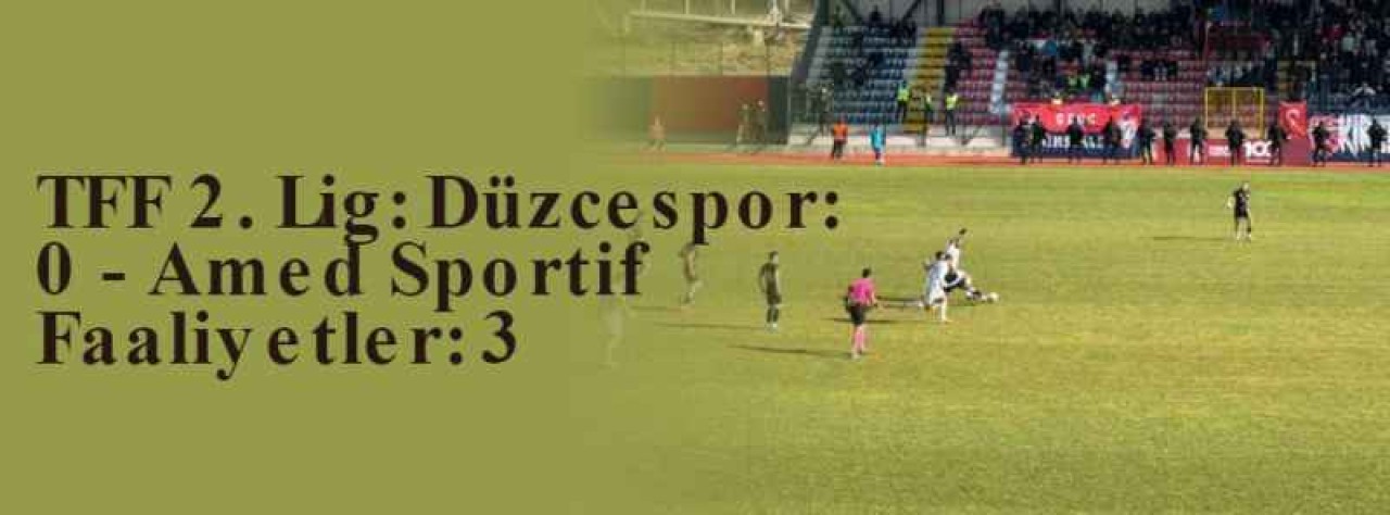 TFF 2. Lig: Düzcespor: 0 - Amed Sportif Faaliyetler: 3 8