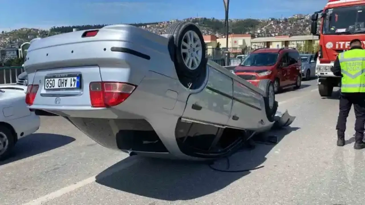 Kocaeli'de Otomobil Feci Takla Attı! 2