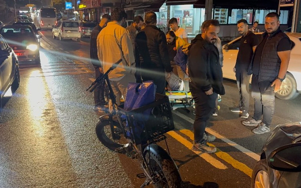 Darıca'da otomobil elektrikli bisiklete çarptı