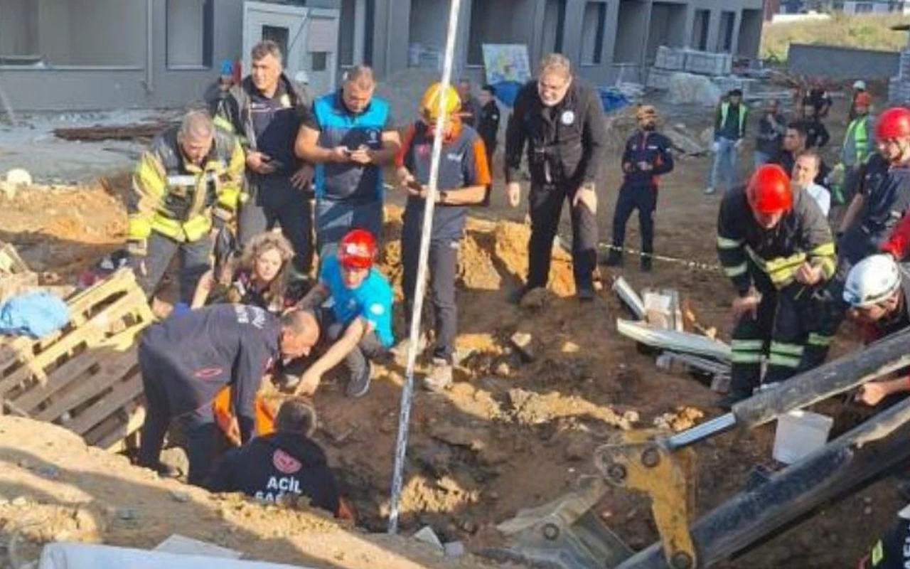 Çayırova inşaatında toprak kayması yaşandı