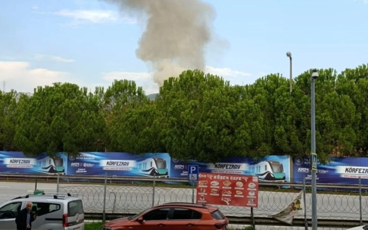 İzmitte servis otobüsü alev aldı