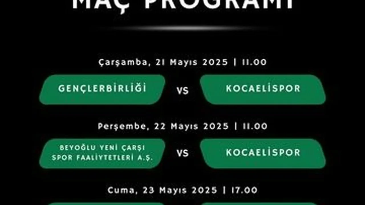 Kocaelispor U19 Takımı, bugün Altınordu Tesisleri'nde sahne alıyor! Rakipler kimler?