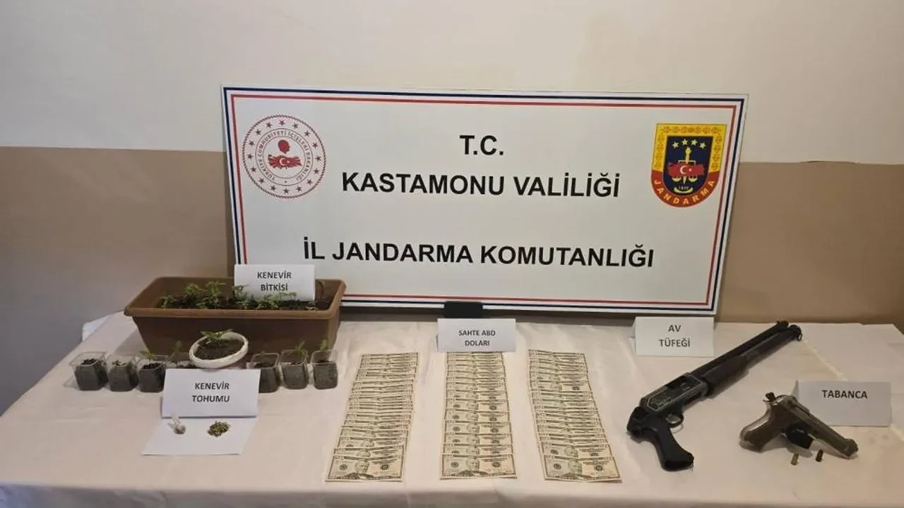 Kastamonu'da uyuşturucu operasyonu: 1 gözaltı, sahte dolarla silah ele geçirildi