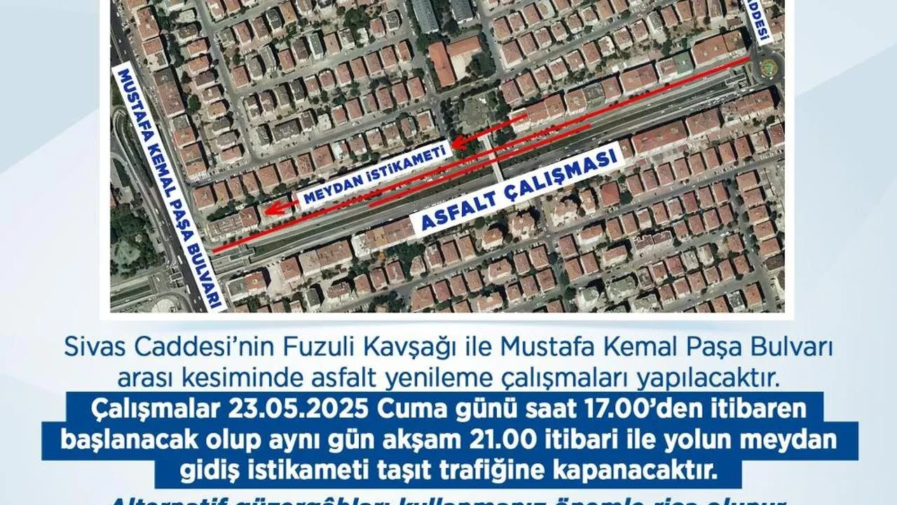Kayseri'de büyük değişim: Sivas Caddesi trafiğe kapanıyor! Yenileme çalışmaları ne zaman başlayacak?