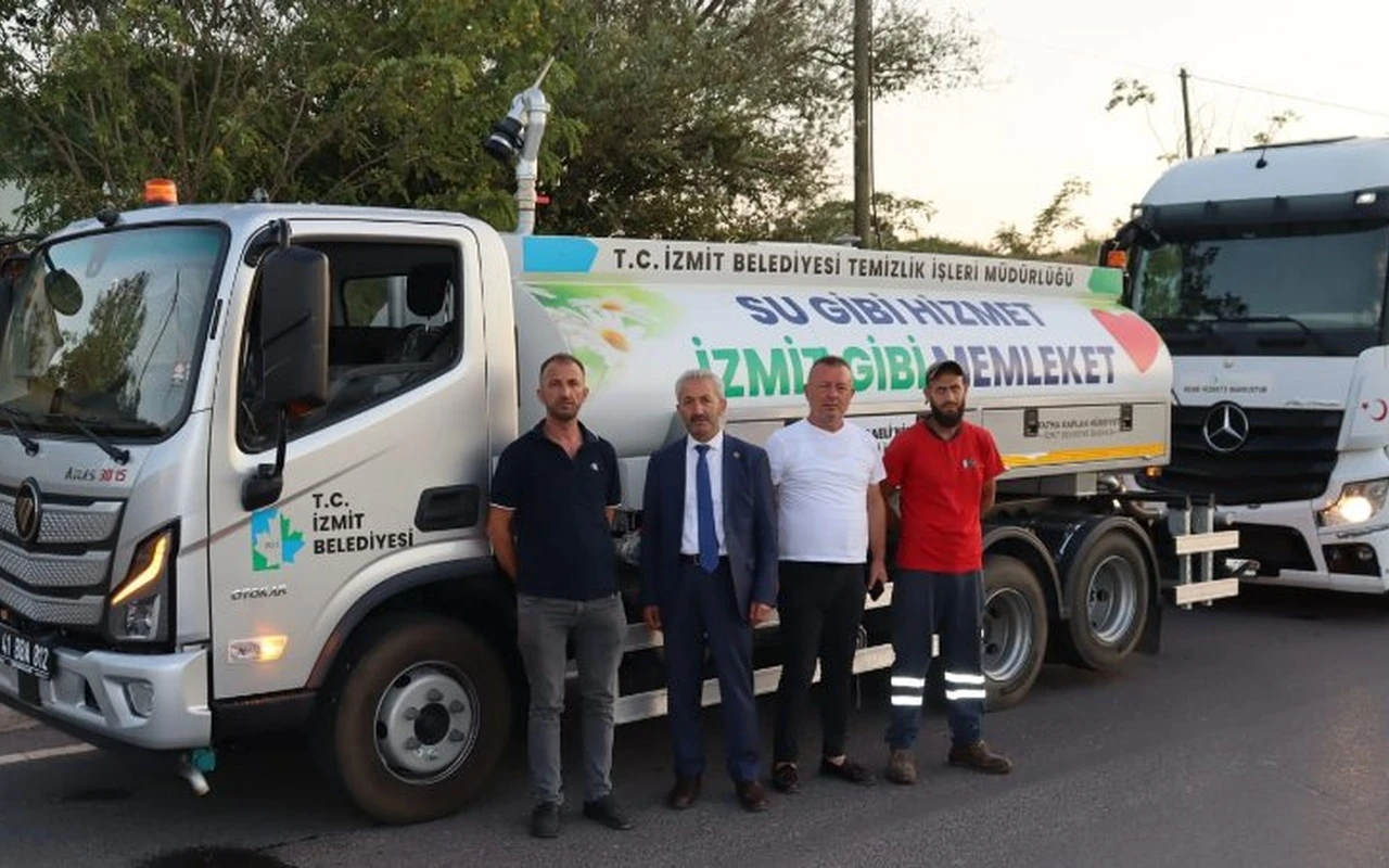 İzmit Belediyesi Karamürsel yangınına destek oldu