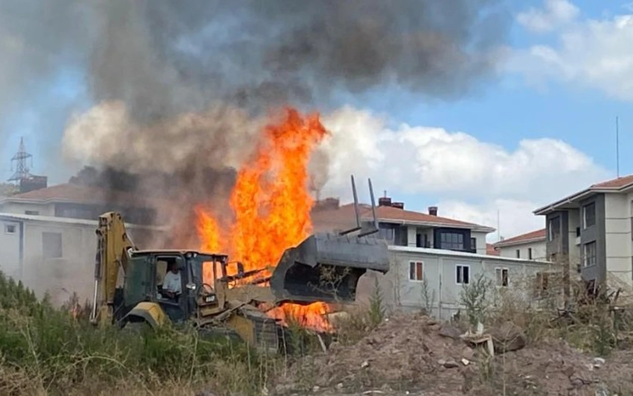 Derince şantiyesinde yangın söndürüldü