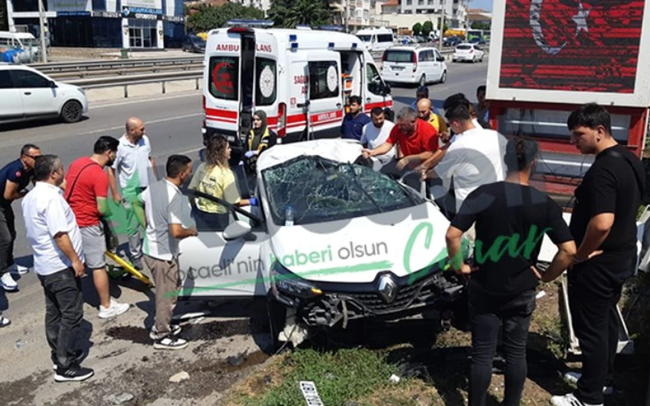 Körfez’de trafik kazasında sürücü kurtarıldı
