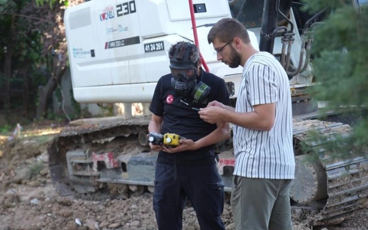 İzmit'te doğal gaz borusu delindi sızıntı önlendi
