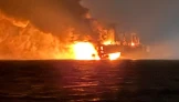 Kandıra açıklarında yabancı gemi yandı