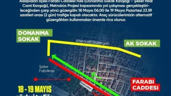 Sakarya'da metrobüs hattı için Farabi Caddesi trafiğe kapandı! Alternatif yolları kullanın