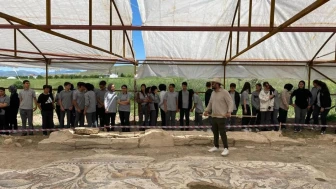 Elazığ'da Müzeler Haftası'nda öğrenciler tarihi mozaikle buluştu