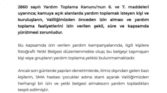 Niğde Valiliği'nden izinsiz yardım toplayanlara uyarı: Cezai işlemler kapıda