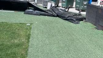 Kocaelispor'un şampiyonluk kutlamaları statta hasara neden oldu! Çim ve kale direği zarar gördü
