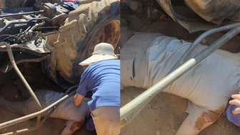 Kandıra'da traktör devrildi sürücü yaralandı