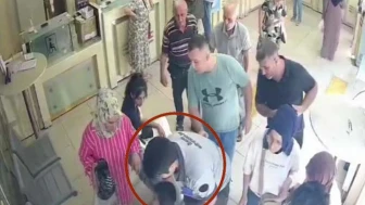 PTT şubesinde çocuğa Heimlich manevrası yapıldı
