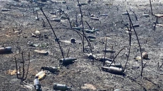 Kartepe’de çıkan yangın sonrası cam şişeler dikkat çekti