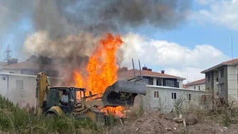 Derince şantiyesinde yangın söndürüldü