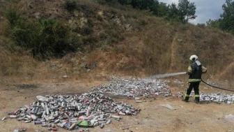 İzmit ormanına bırakılan spreyler temizlendi