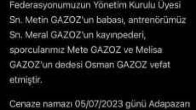Milli okçu Mete Gazoz’un dedesi hayatını kaybetti