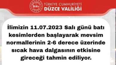 Valilikten meteorolojik uyarı