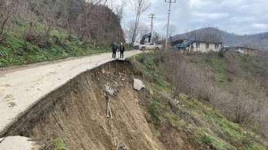 Düzce'de Heyelan Meydana Geldi