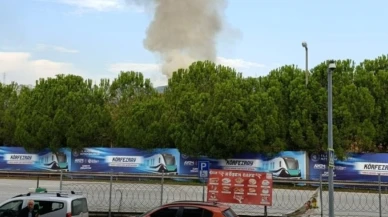 İzmitte servis otobüsü alev aldı