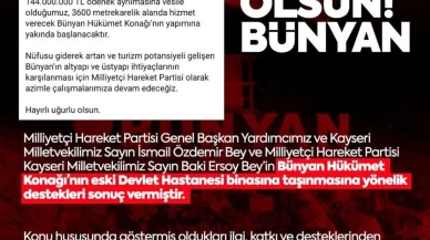 MHP'li Özdemir'den Bünyan'a müjde: 144 milyon TL'lik hükümet konağı inşaatına başlanıyor