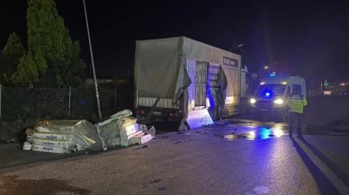 Anadolu Otoyolu'nda yangın paniği: Yabancı plakalı kamyonda duvar kağıdı alev aldı