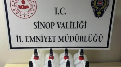 Sinop'ta kaçak etil alkol operasyonu: 40 litre etil alkol ele geçirildi