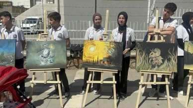 Şırnaklı öğrencilerden Gazze'ye destek: Resim sergisi insanlık dramını gözler önüne serdi!