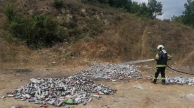 İzmit ormanına bırakılan spreyler temizlendi