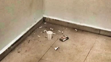 Kocaeli şehir hastanesinde yangın merdiveninde sigara içildi