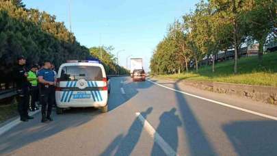 E-5’te çekicinin çarptığı yayanın iki bacağı da kırıldı