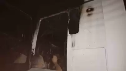 BOLU'DA ARACIN MOTORU ALEV ALDI