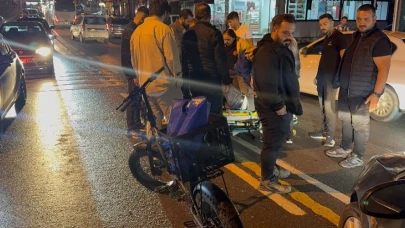 Darıca'da otomobil elektrikli bisiklete çarptı
