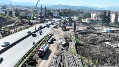 Başiskele Kavşağı Projesinde fore kazıklar çakılıyor