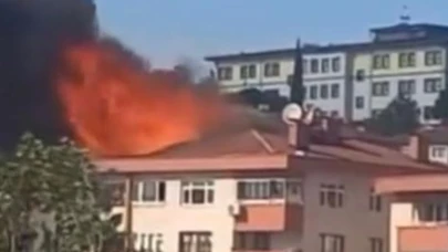 İzmit’te tadilatta yangın söndürüldü