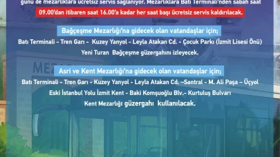 Kocaeli mezarlıklara bayramda ücretsiz servis koydu