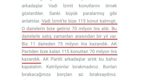 İzmit'teki Vadi Konutları'nın geliri tartışma konusu oldu