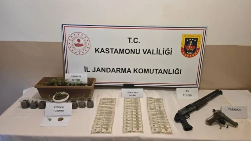Kastamonu'da uyuşturucu operasyonu: 1 gözaltı, sahte dolarla silah ele geçirildi