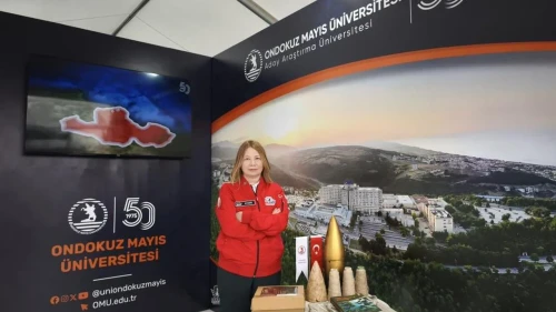 OMÜ Rektörü Aydın, TEKNOFEST Kıbrıs'ta gençlerle buluştu: Bilimsel merak için destek sözü