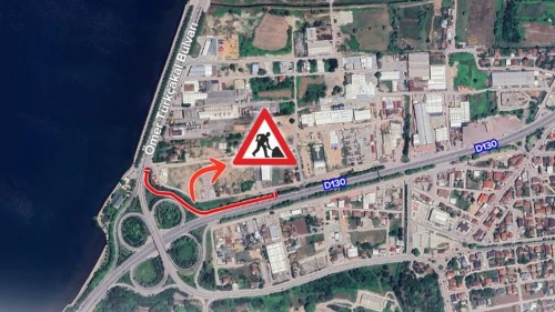 Başiskele kavşağında trafik geçici olarak kapatıldı