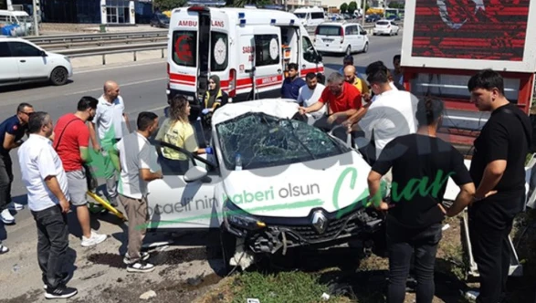 Körfez’de trafik kazasında sürücü kurtarıldı