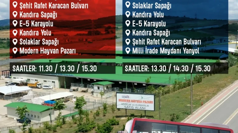 İzmit Belediyesinden Kurban Pazarı’na ücretsiz ulaşım desteği başlıyor!